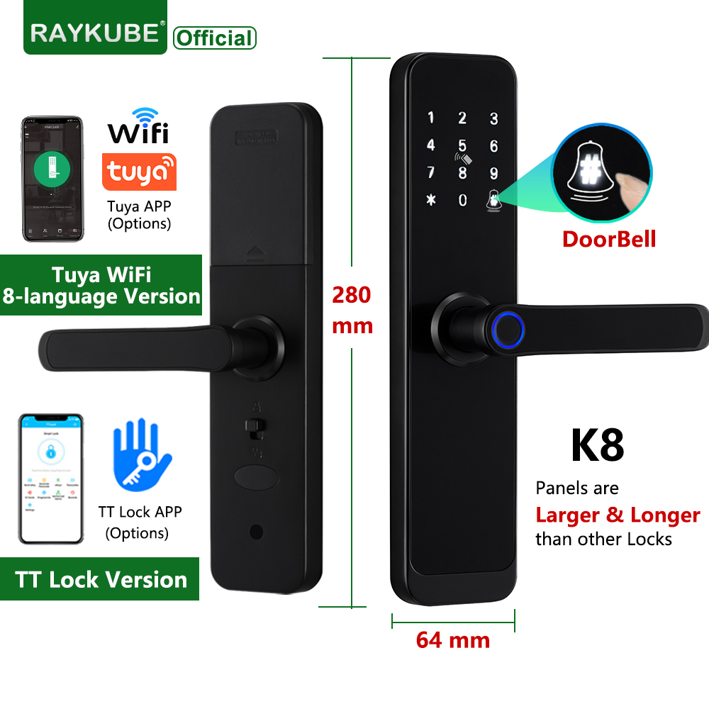 RAYKUBE K8 Smart Door Lock TTl - Smart Home Imou recension och pris